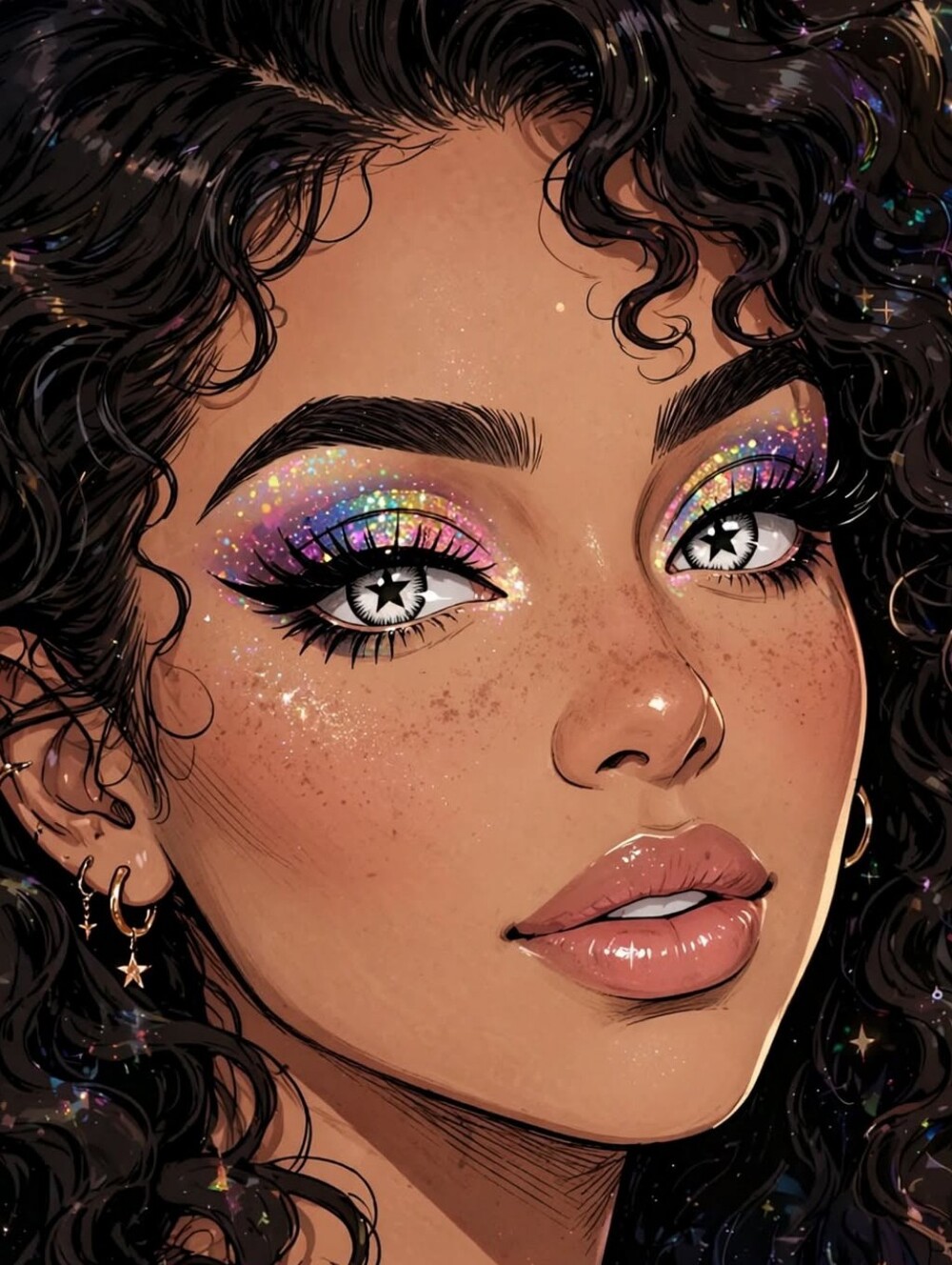 White Out Star Color Eye Wear Lenses - Costume Enhancements